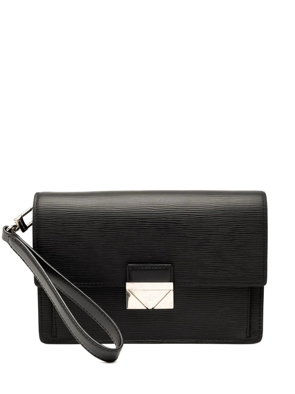 Pre-owned Louis Vuitton 2020 Epi Pochette Thames Clutch Bag In Black