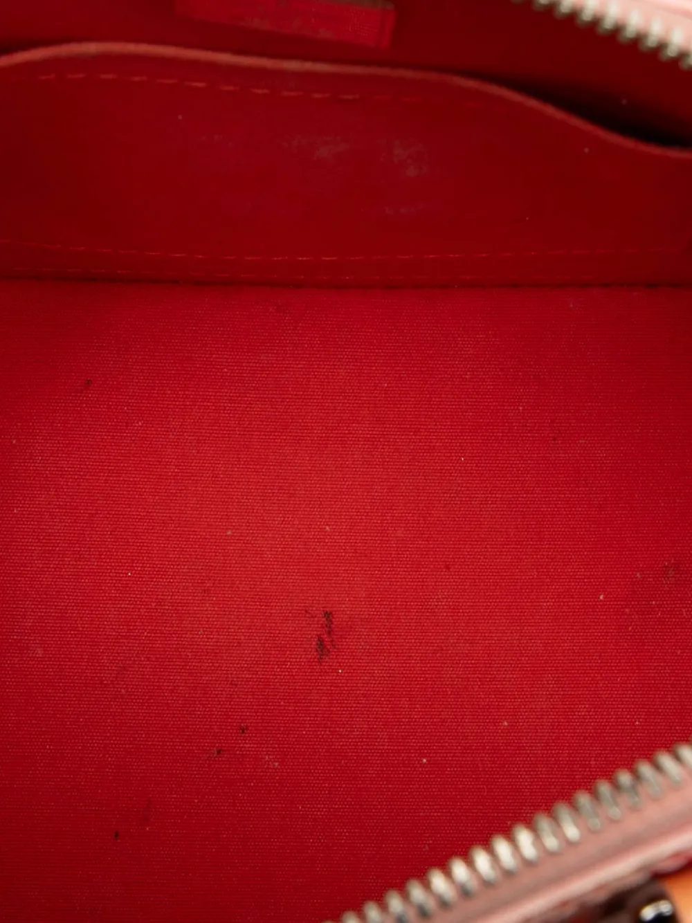 Pre-owned Louis Vuitton 2016 Monogram Vernis Jungle Dots Alma Bb Satchel In Orange