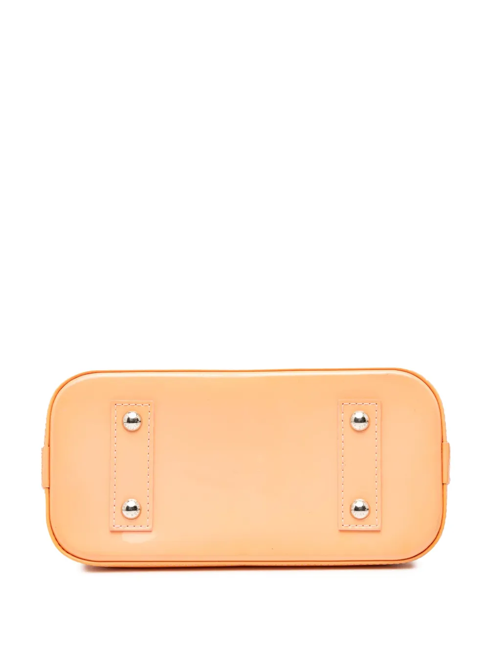 Pre-owned Louis Vuitton 2016 Monogram Vernis Jungle Dots Alma Bb Satchel In Orange