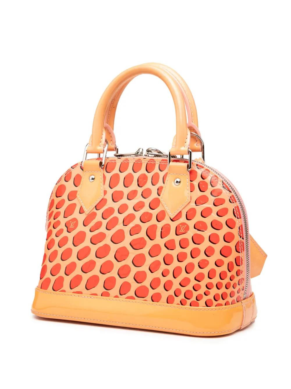 Pre-owned Louis Vuitton 2016 Monogram Vernis Jungle Dots Alma Bb Satchel In Orange