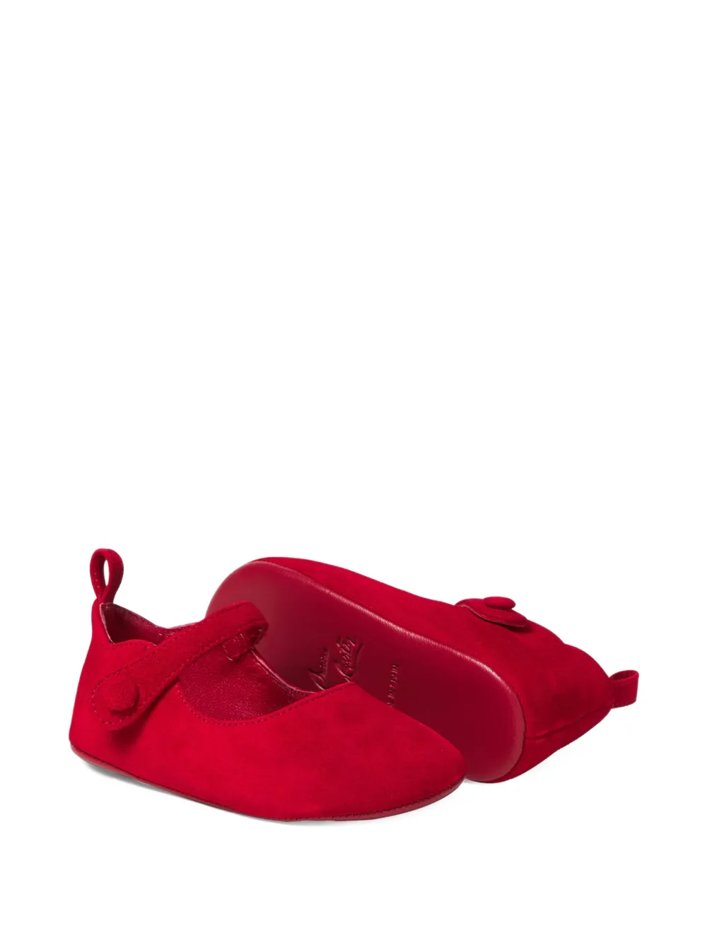 Christian Louboutin Kids Suède slofjes met band Rood