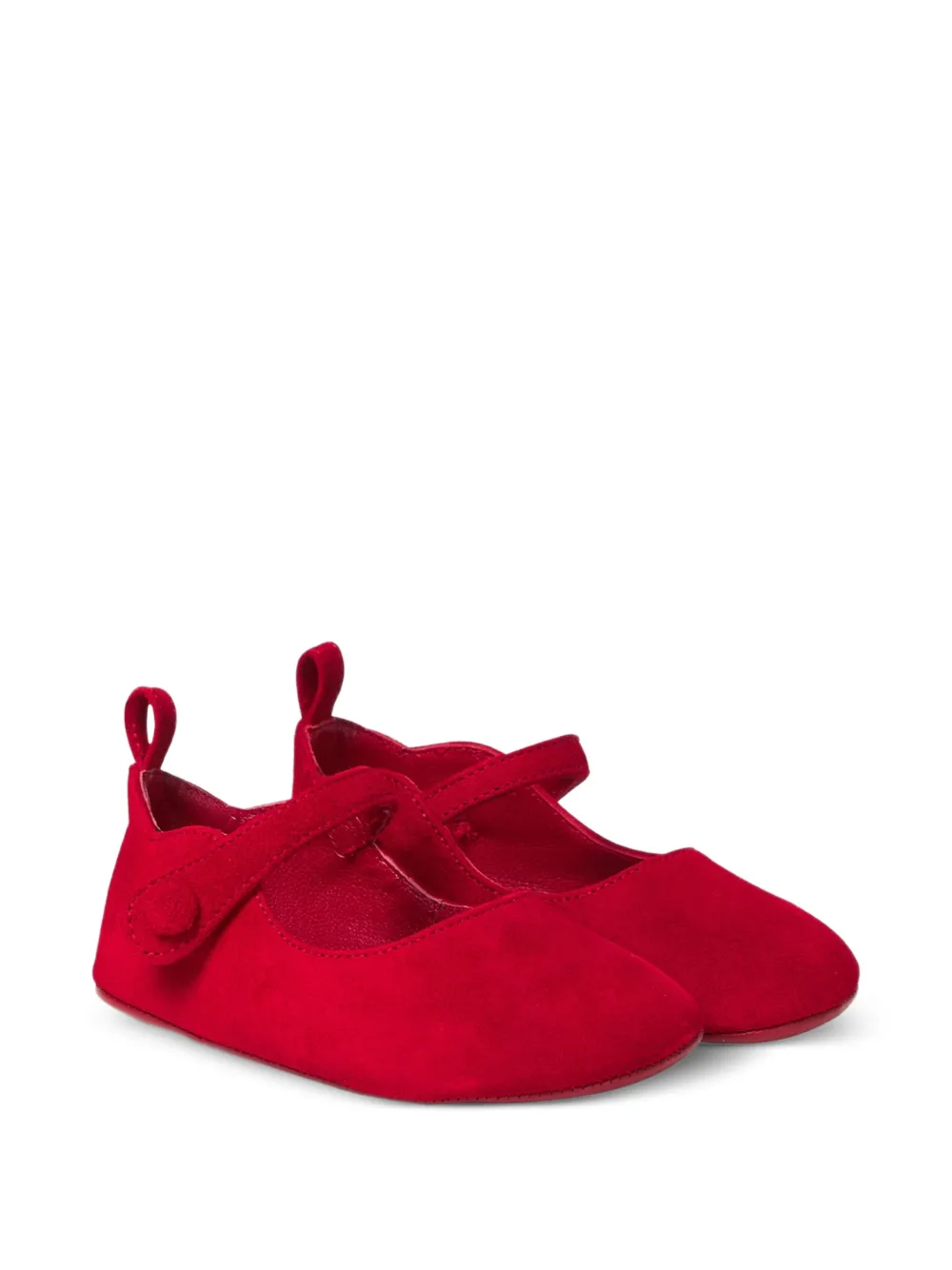 Christian Louboutin Kids strap suede crib shoes - Rosso