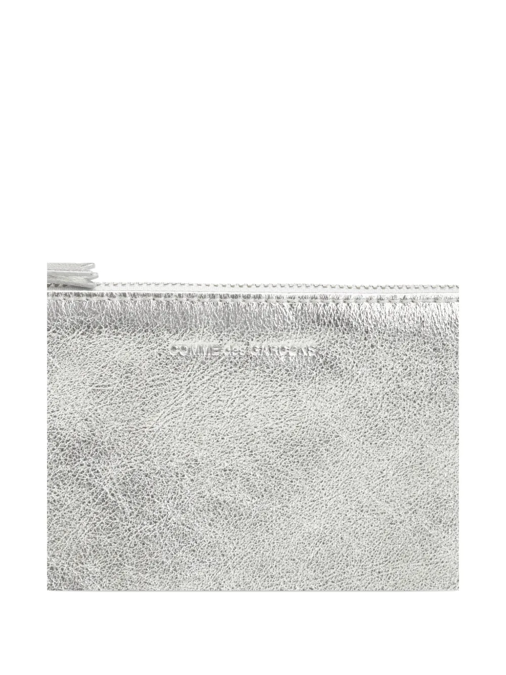 Comme Des Garçons Zip-fastening Clutch Bag In Silver