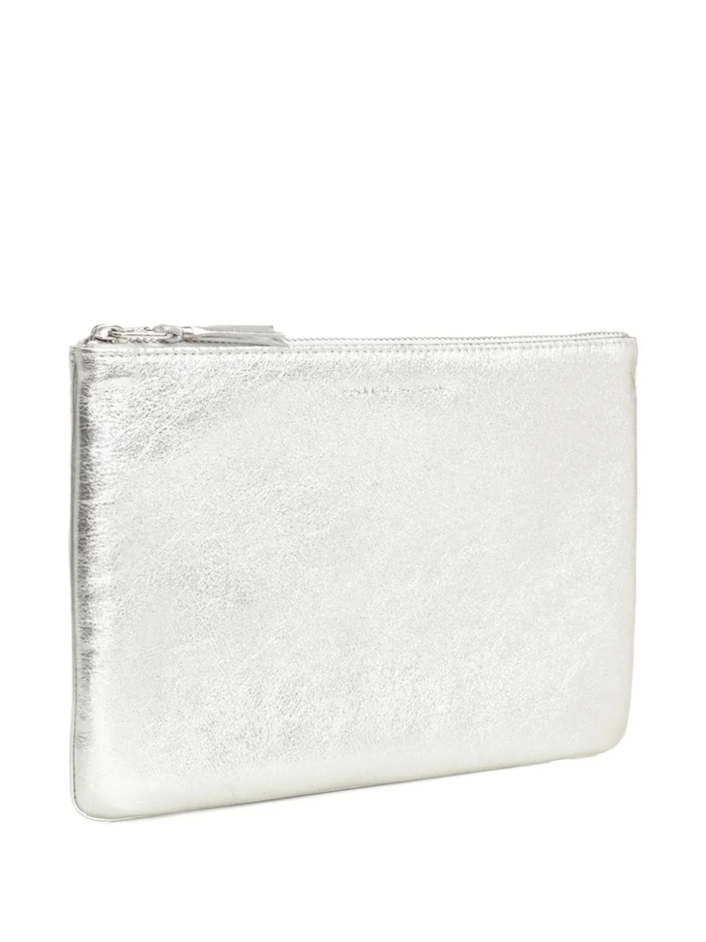 Comme Des Garçons Zip-fastening Clutch Bag In Silver