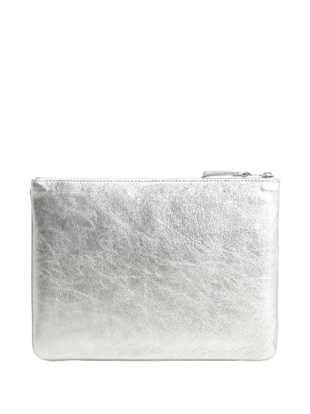 Comme Des Garçons Zip-fastening Clutch Bag In Silver