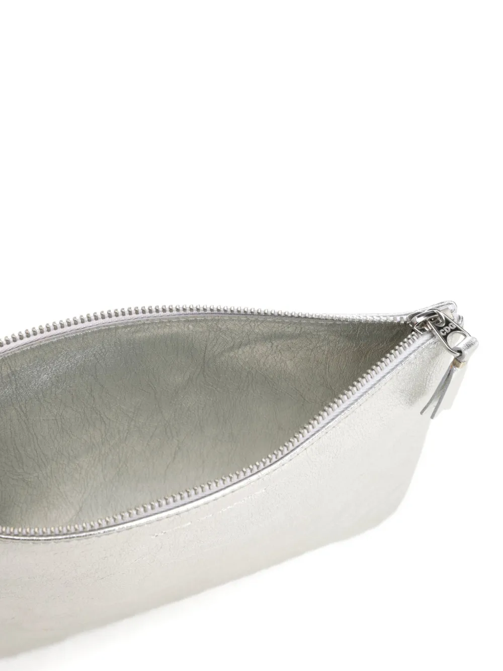 Comme Des Garçons Zip-fastening Clutch Bag In Silver