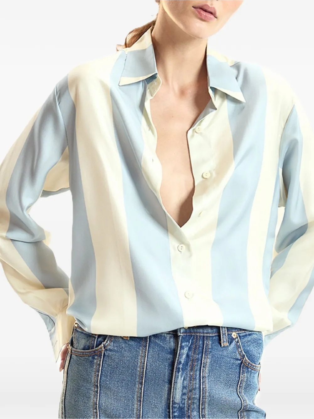 Cynthia Rowley Gestreept blouse Blauw