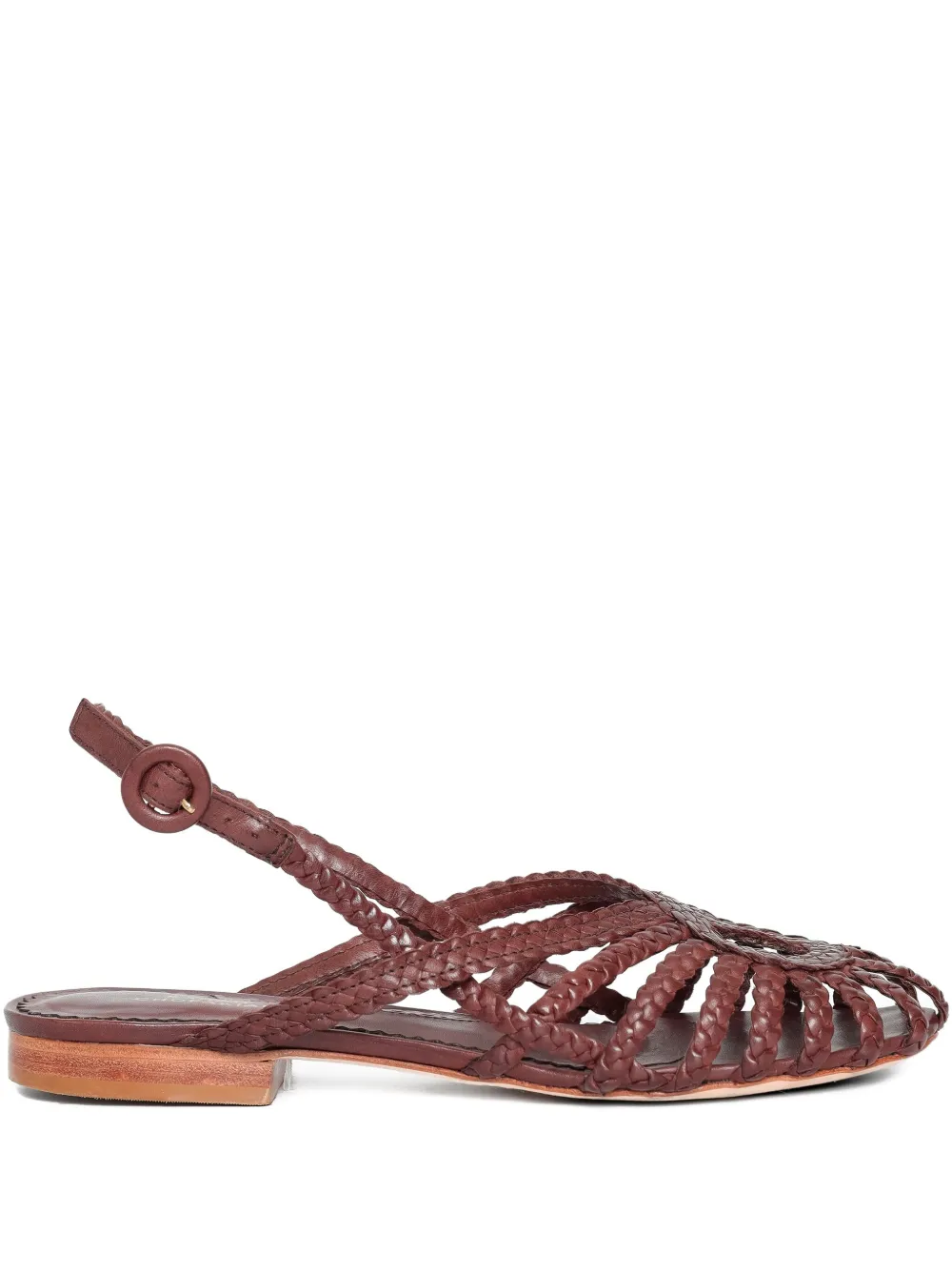 Sarah Chofakian Nudo gevlochten slippers Bruin