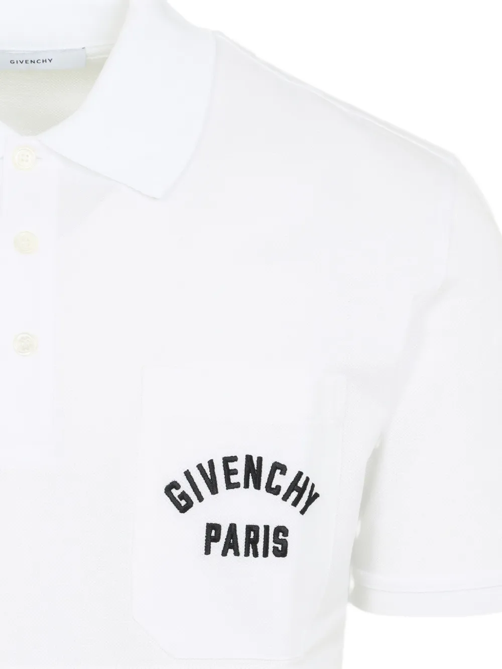 Givenchy Polo Shirt With Short Sleeves And Chest Pocket In White