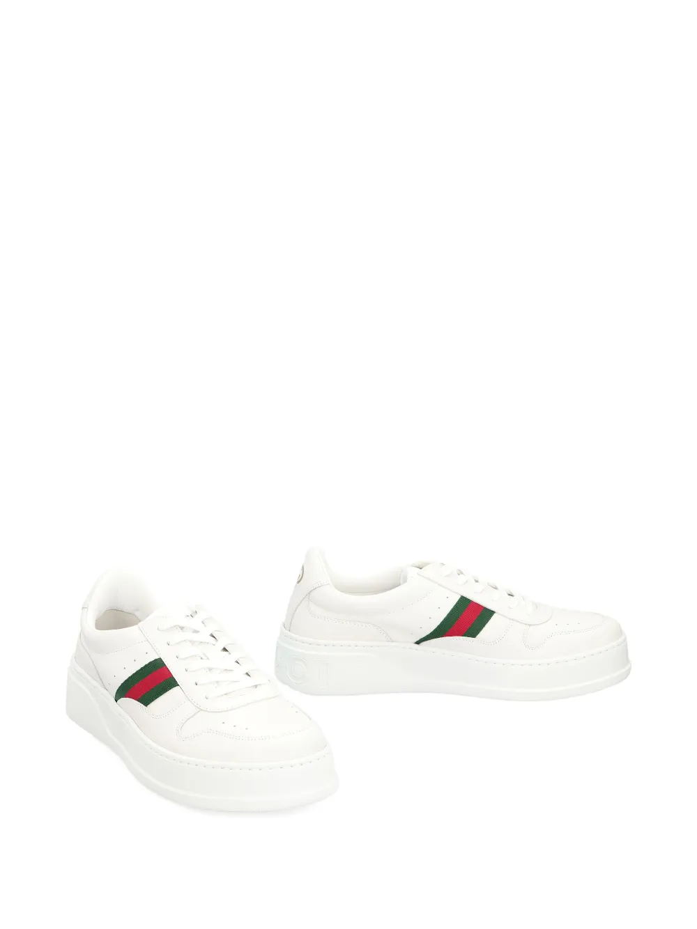 Gucci Platform Leather Sneakers In White