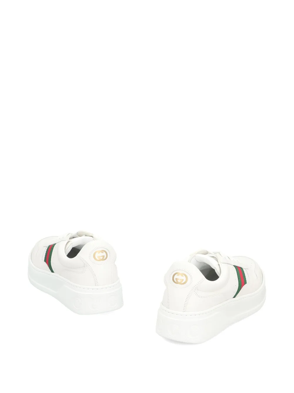 Gucci Platform Leather Sneakers In White