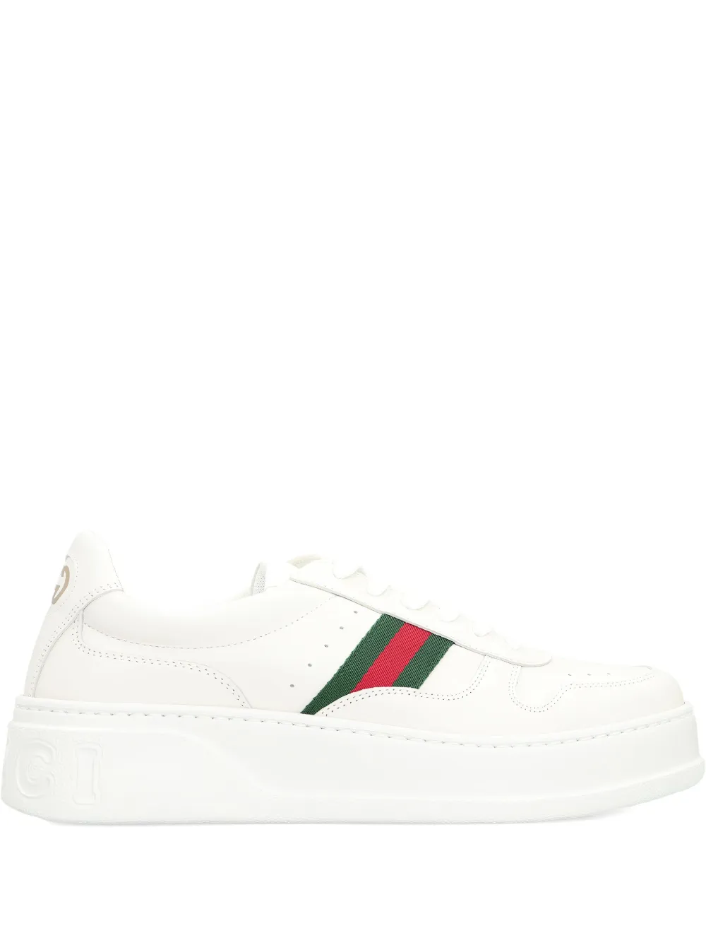 Gucci Platform Leather Sneakers In White
