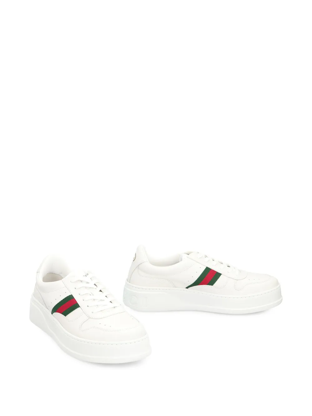 Gucci Leren sneakers met plateauzool Wit