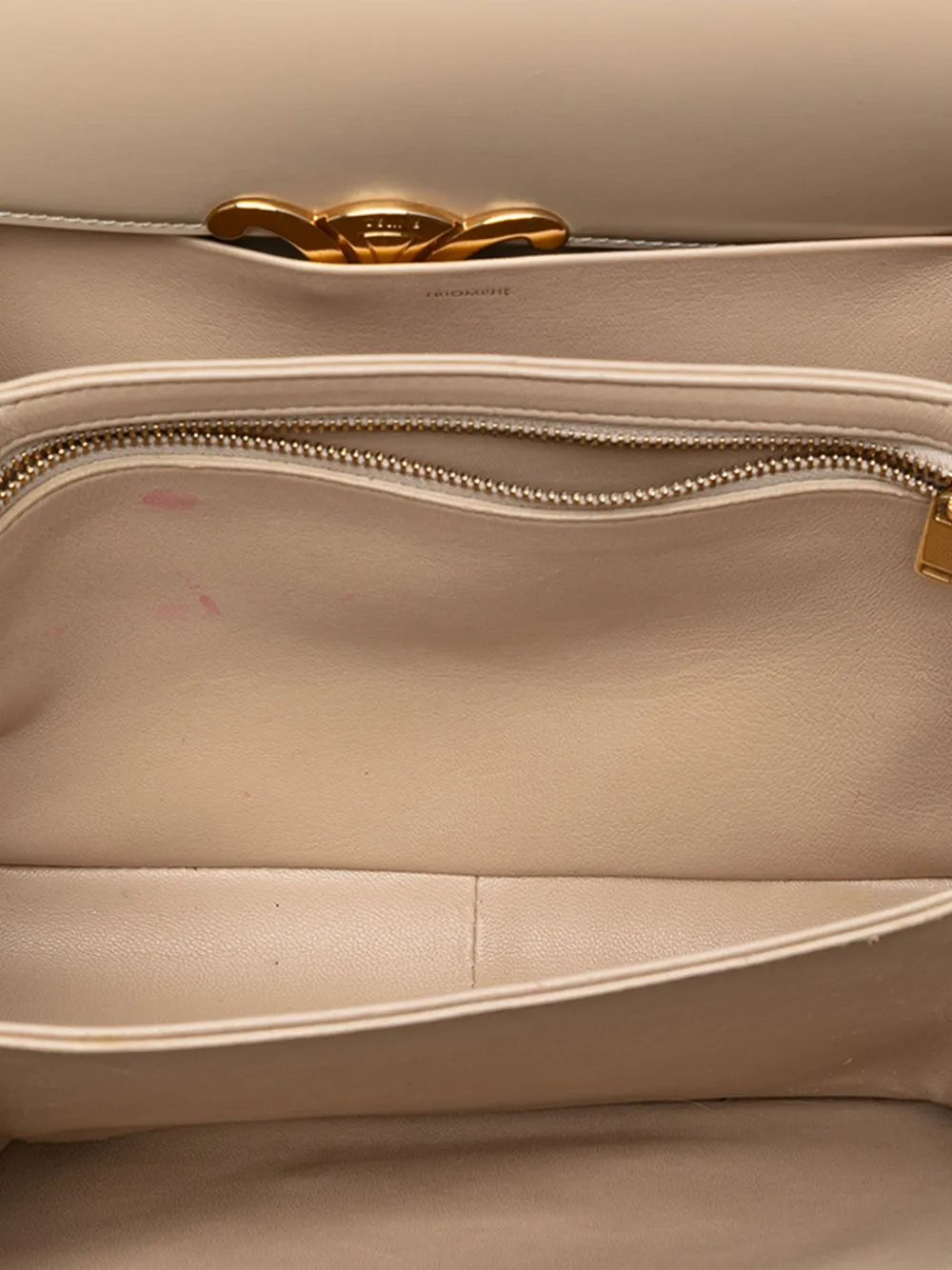 CELINE Pre-owned 2018 Classique Shiny Calfskin Triomphe Crossbody Bag In Brown