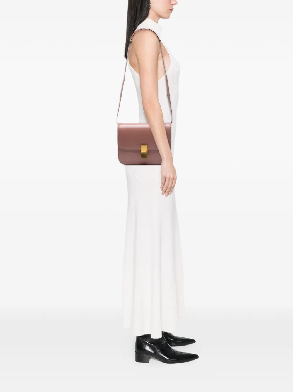 CELINE Pre-owned 2019 Medium Calfskin Classic Box Crossbody Bag In Pink