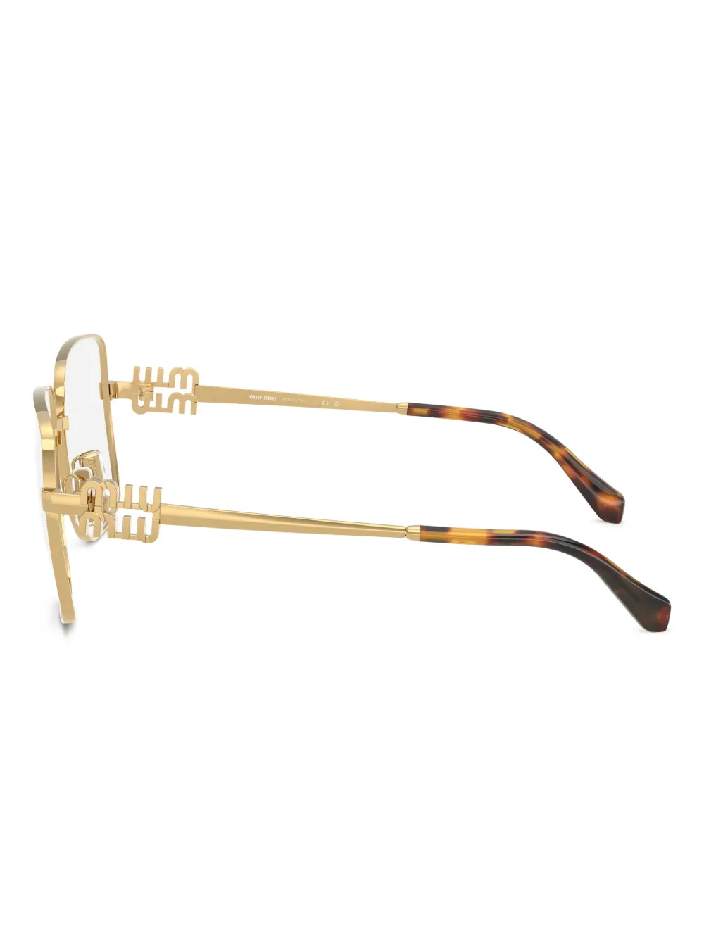 Miu Eyewear Zonnebril met vierkant montuur Goud