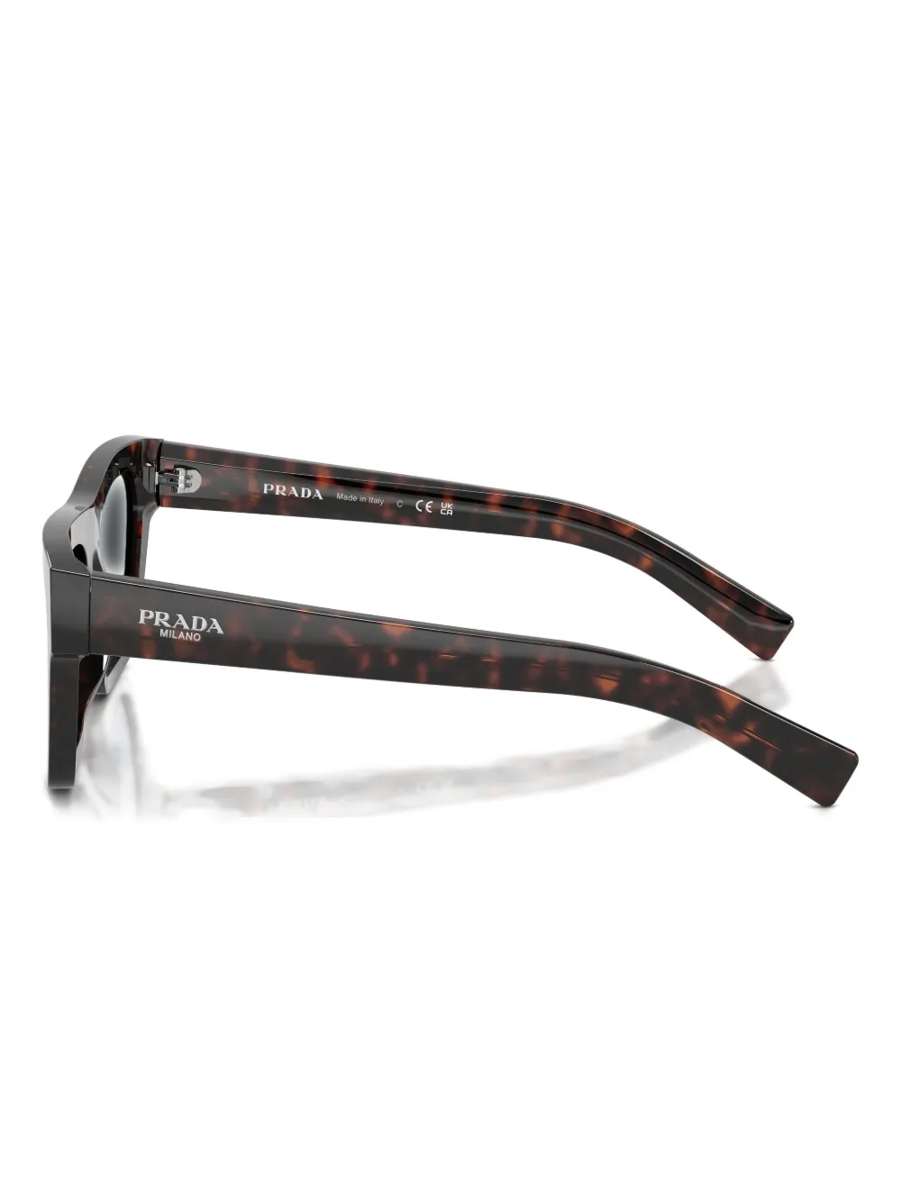 Prada Acetate Rectangular Sunglasses In Brown