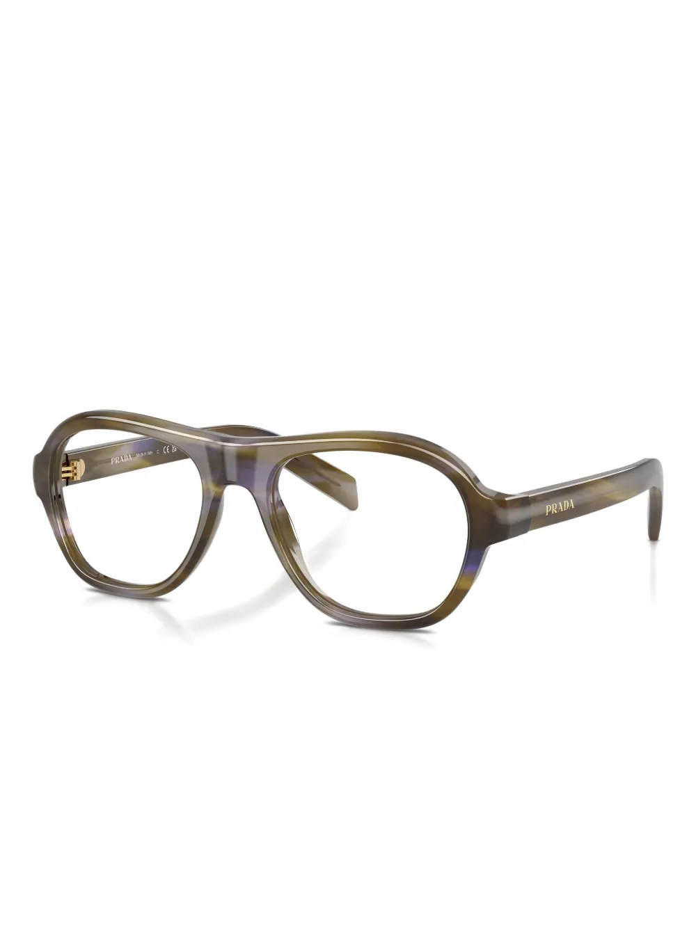 Prada Pilot-frame Glasses In Gold