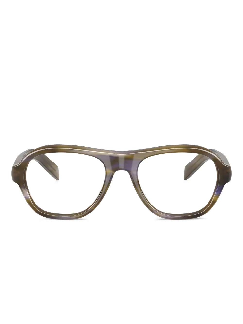 Prada Eyewear pilot-frame glasses | Brown | Image 1