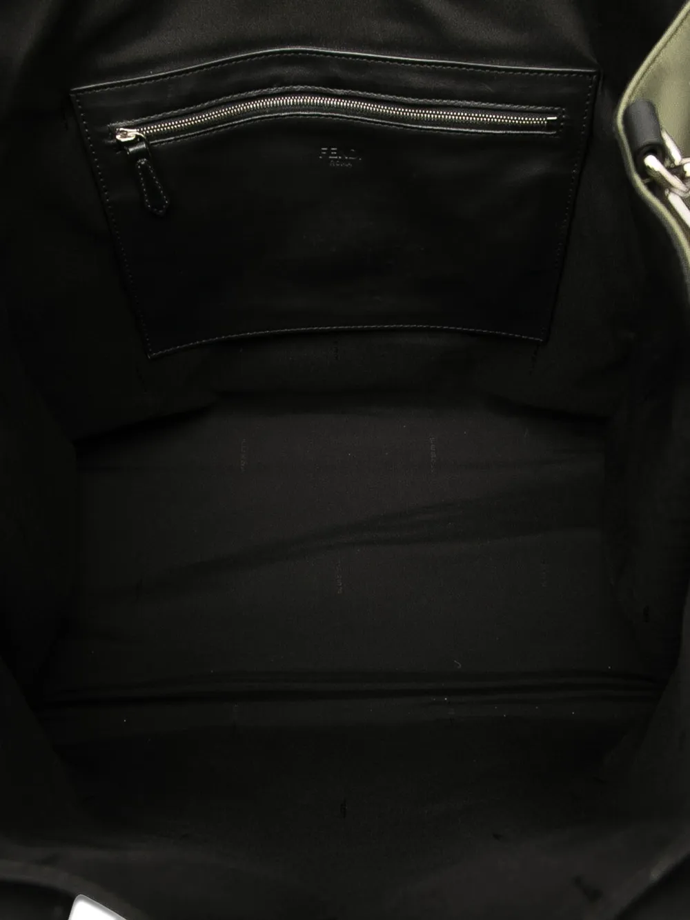 FENDI Pre-owned 2010-2025 Large Nylon Think Yes Shopper Tote Satchel In Black