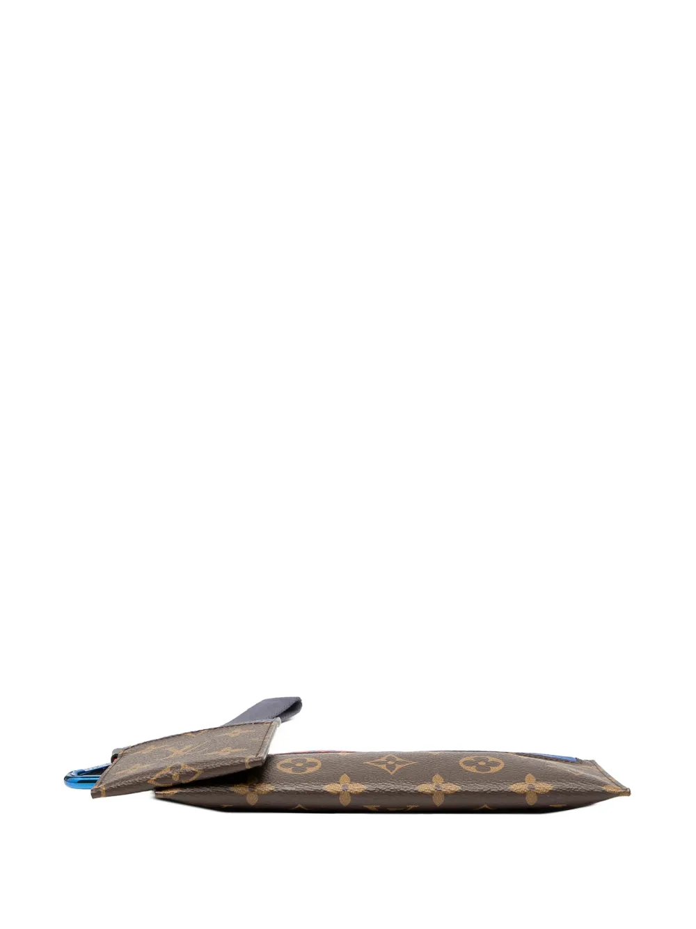 Pre-owned Louis Vuitton 2017 Monogram Outdoor Ribbon Pochette Clutch Bag In Brown