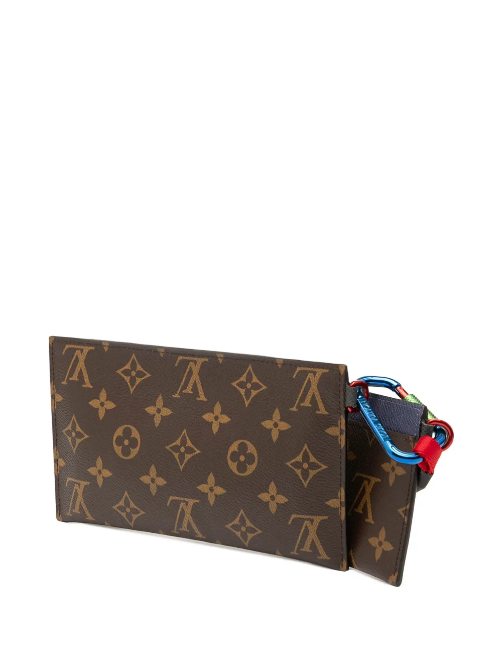 Pre-owned Louis Vuitton 2017 Monogram Outdoor Ribbon Pochette Clutch Bag In Brown