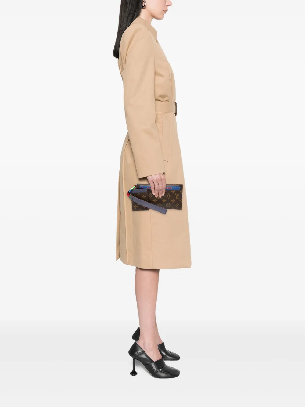 Pre-owned Louis Vuitton 2017 Monogram Outdoor Ribbon Pochette Clutch Bag In Brown