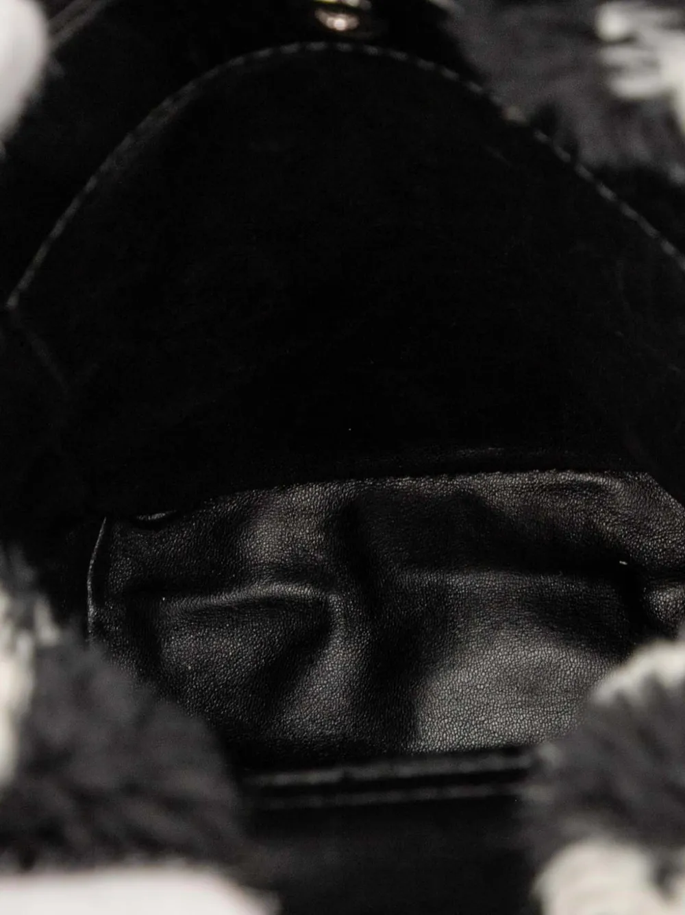 Pre-owned Balenciaga 2005-2025 Faux Fur Logo Everyday Phone Holder Satchel In Black