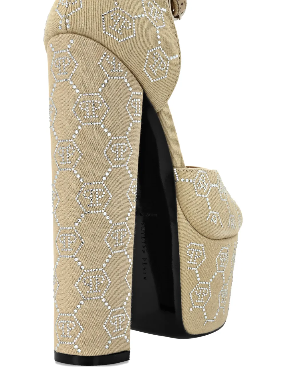 Philipp Plein platform monogram sandals Beige