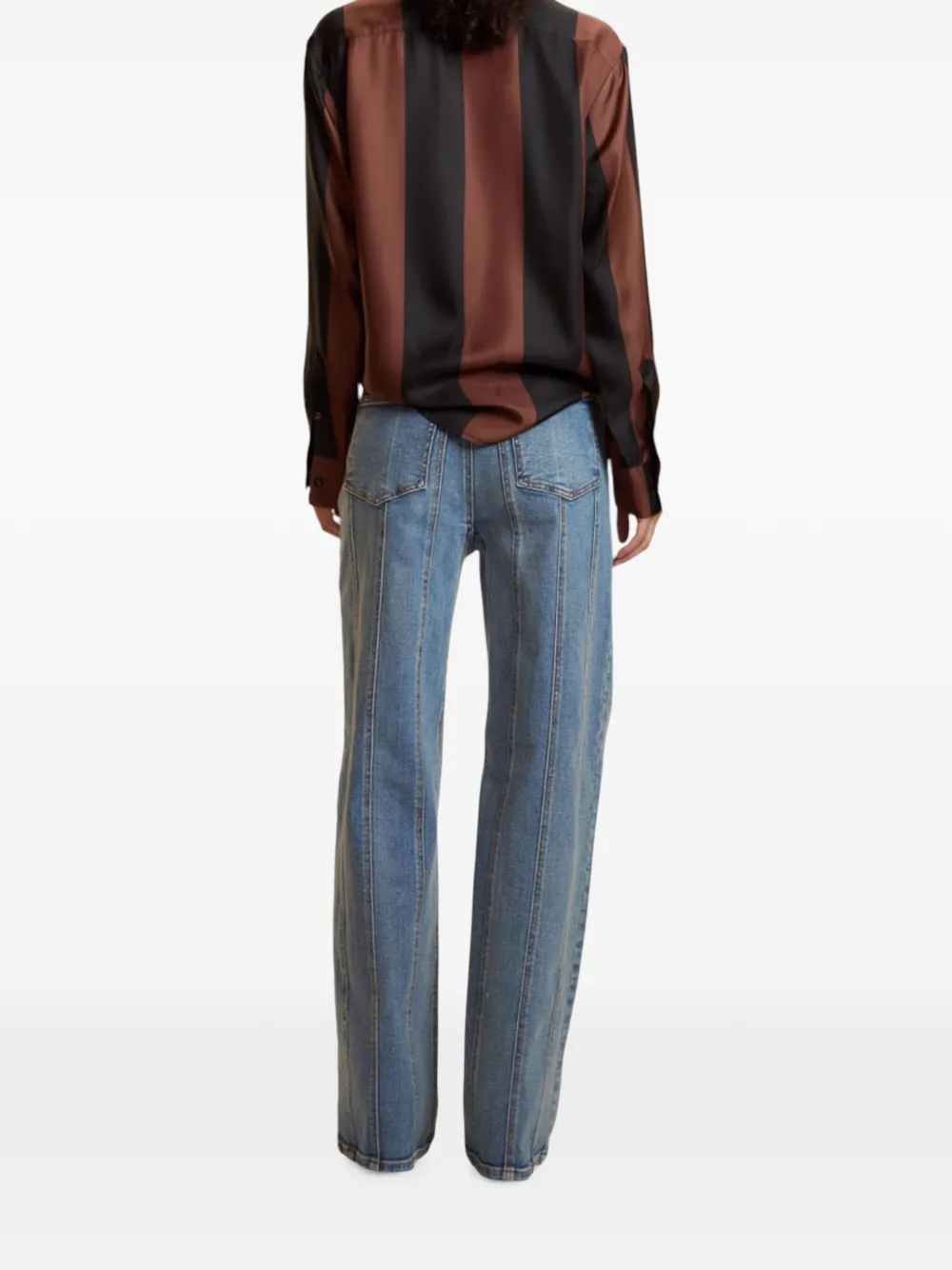 Cynthia Rowley Collectible stripe silk shirt Bruin