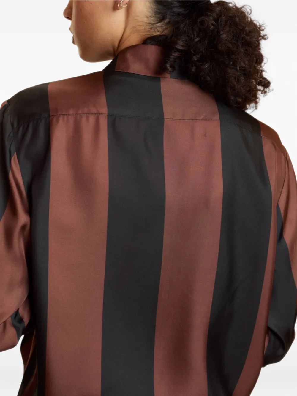 Cynthia Rowley Collectible stripe silk shirt Bruin