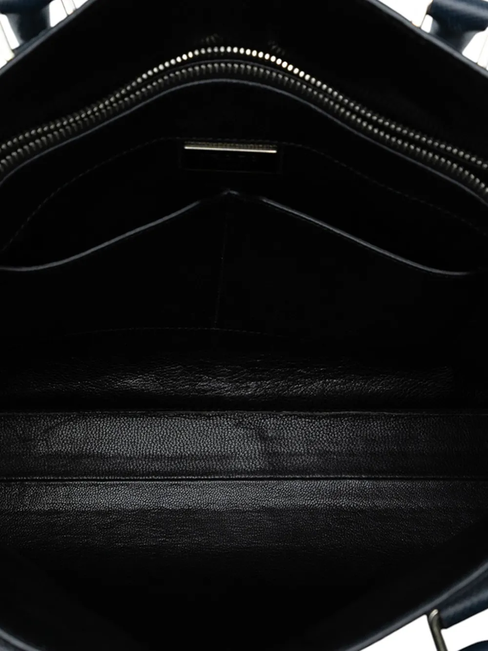 Pre-owned Prada 2013-2025 Saffiano North South Tote Bag In Blue