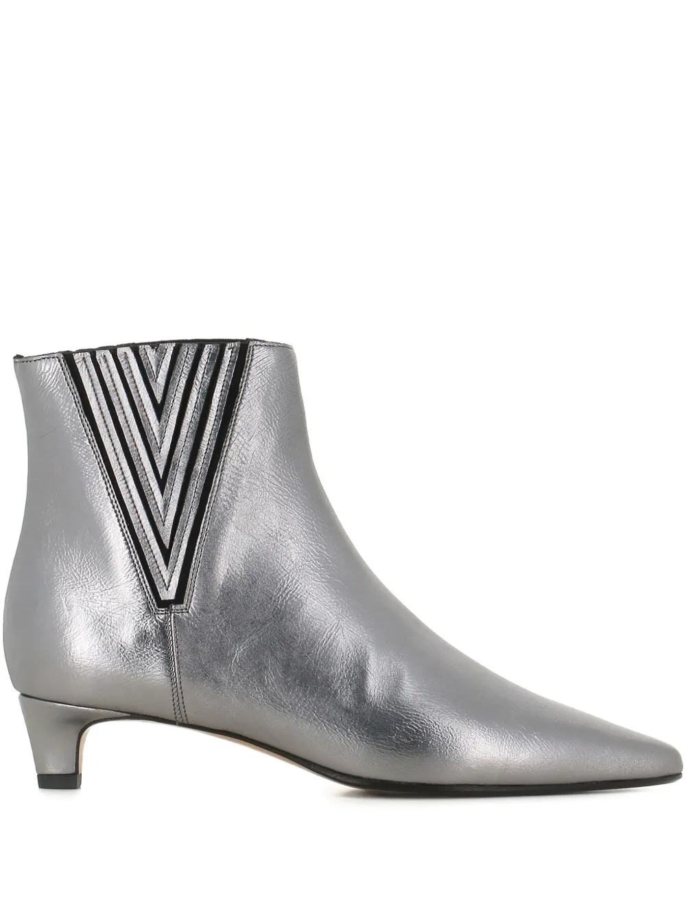 Antonio Barbato Maestri Veneziani Pointed-toe Leather Boots In Silver