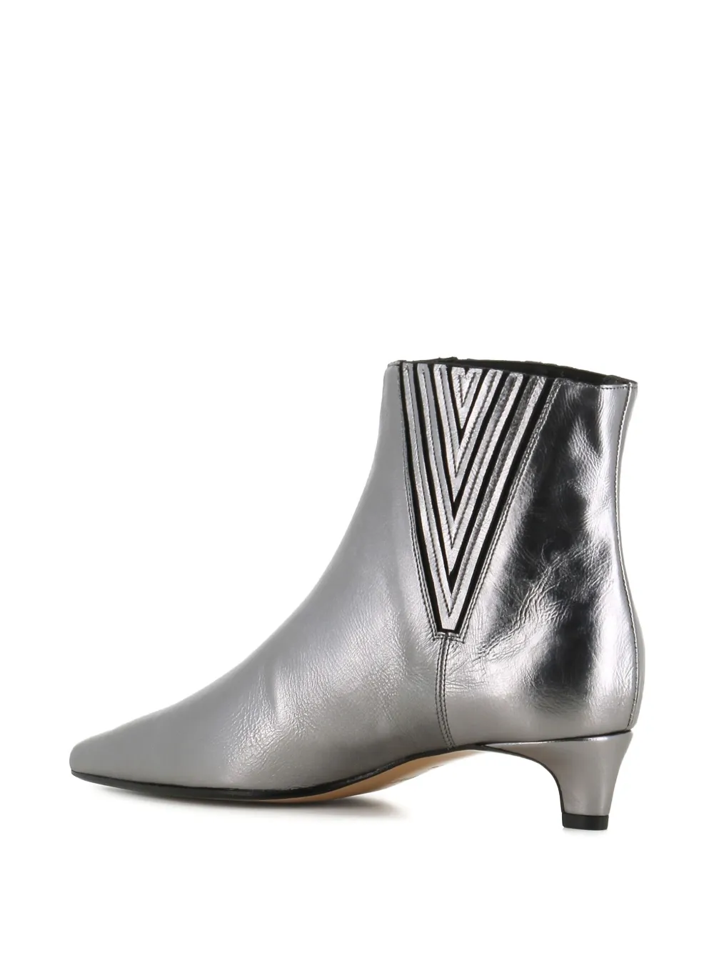 Antonio Barbato Maestri Veneziani Pointed-toe Leather Boots In Silver
