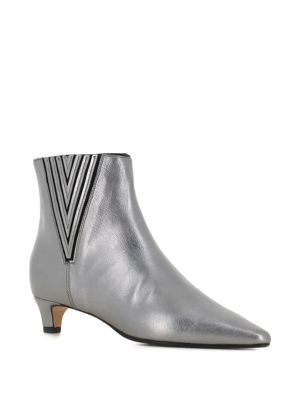 Antonio Barbato Maestri Veneziani Pointed-toe Leather Boots In Silver