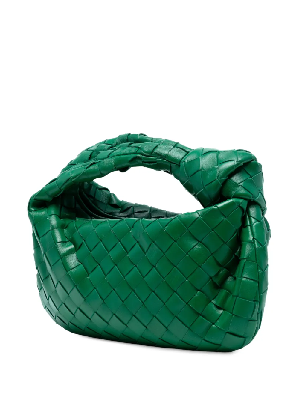 Pre-owned Bottega Veneta 2012-2025 Mini Nappa Intrecciato Jodie Hobo Bag In Green