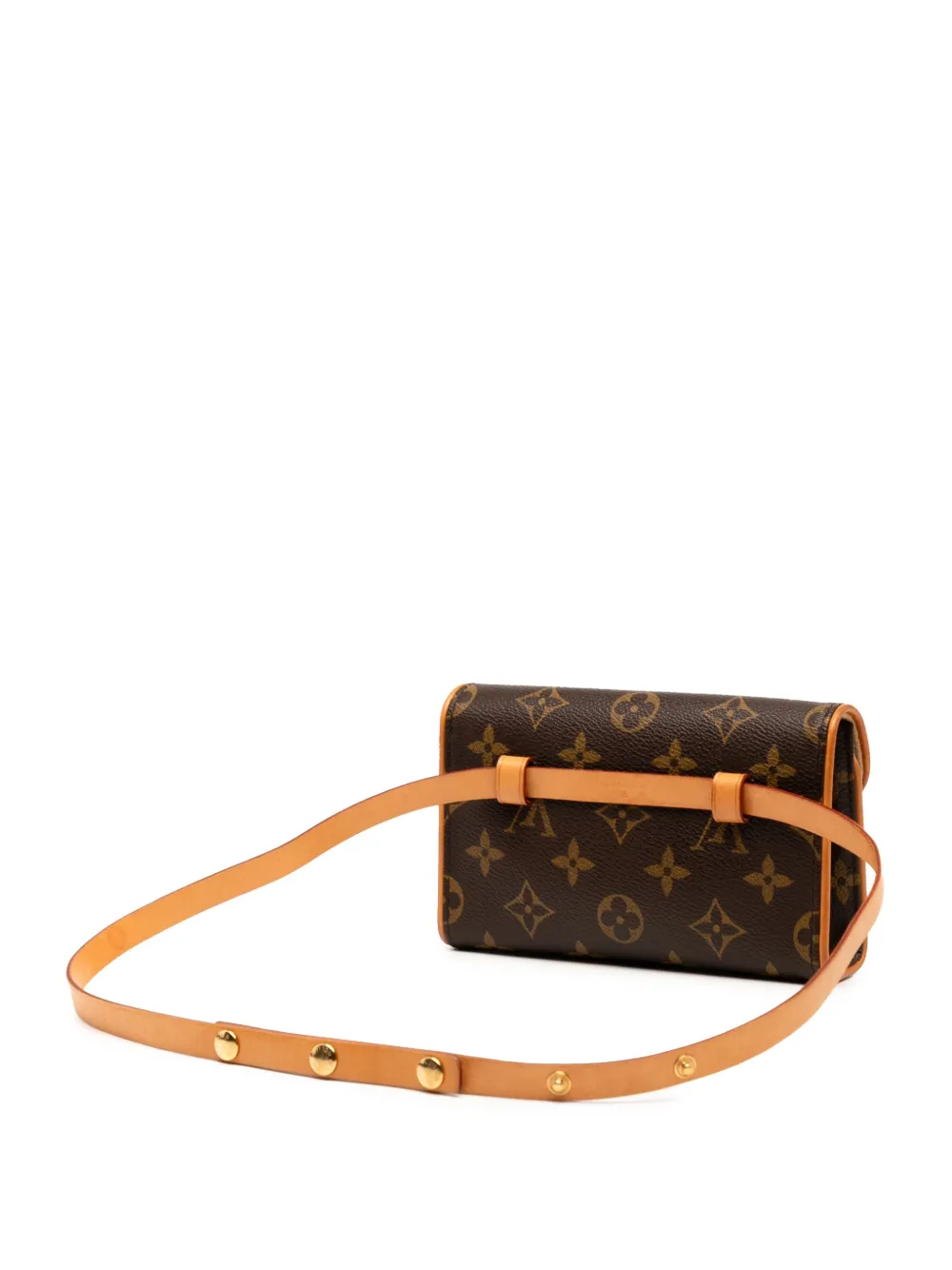 Pre-owned Louis Vuitton 2003 Monogram Pochette Florentine Belt Bag In Brown