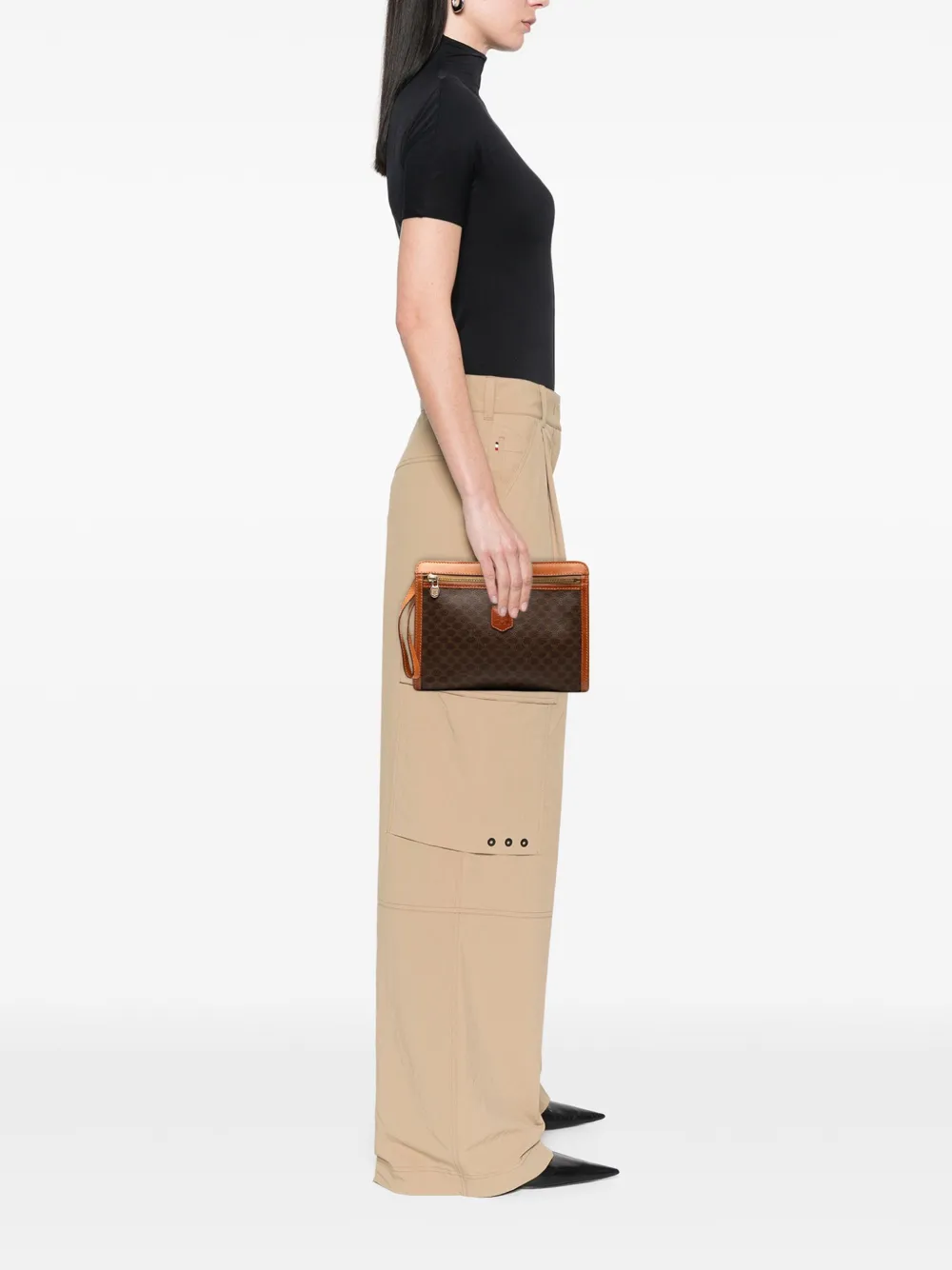 Celine Pre-Owned 1992 Macadam Coated Canvas clutch bag | Pre-Owned | Image 2