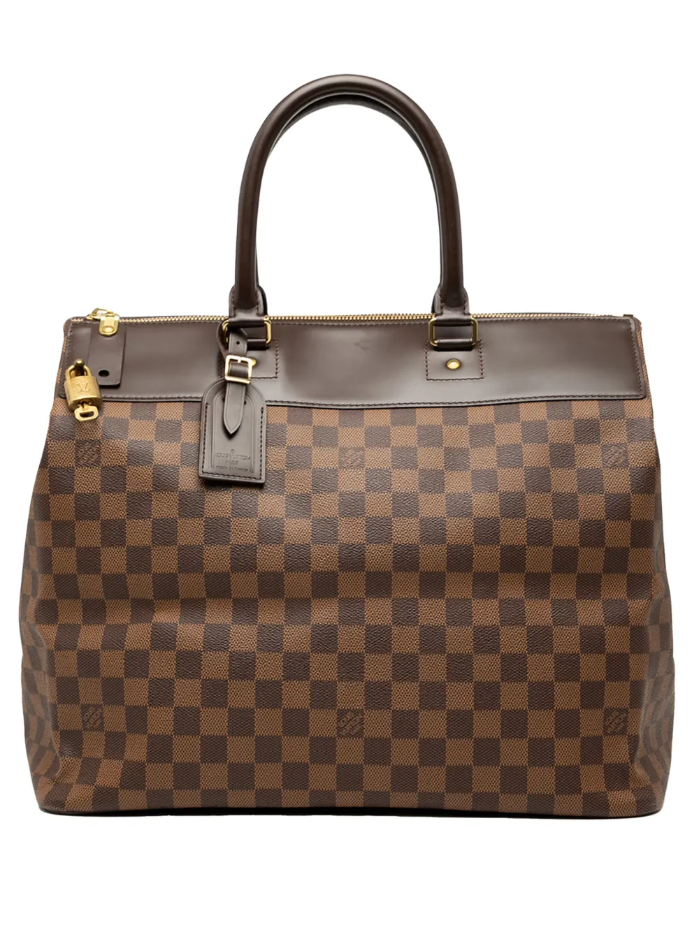 Pre-owned Louis Vuitton 2001 Damier Ebene Greenwich Pm Travel Bag In Brown