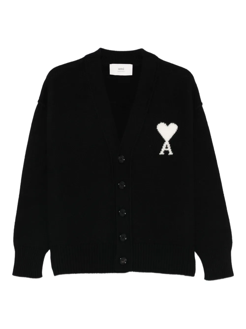AMI Paris Cardigan con logo - Nero