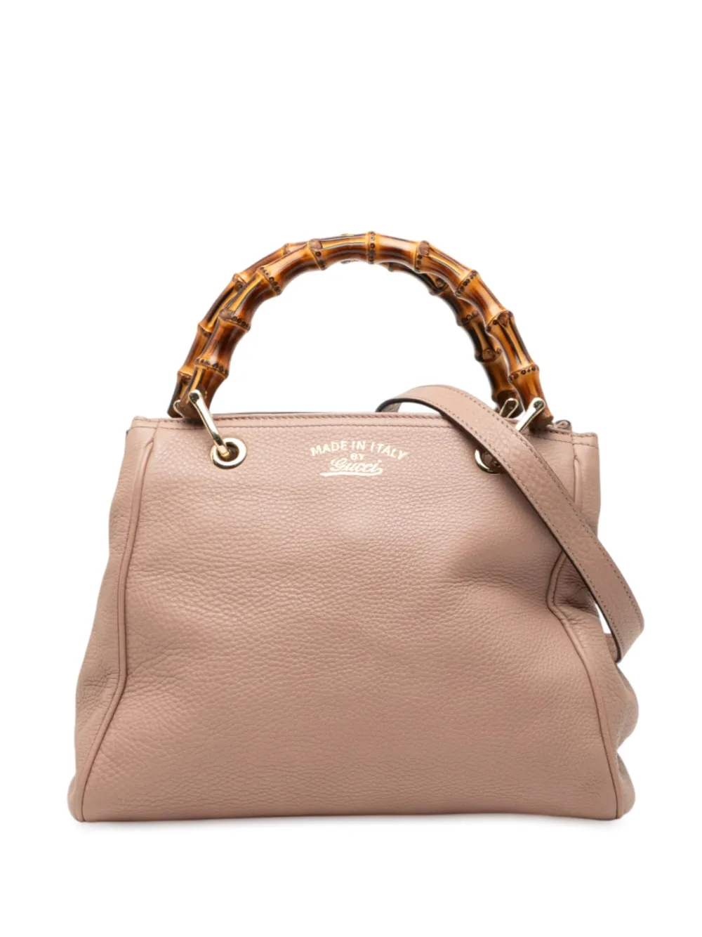 Pre-owned Gucci 2000-2015 Small Calfskin Bamboo Shopper Satchel In Pink