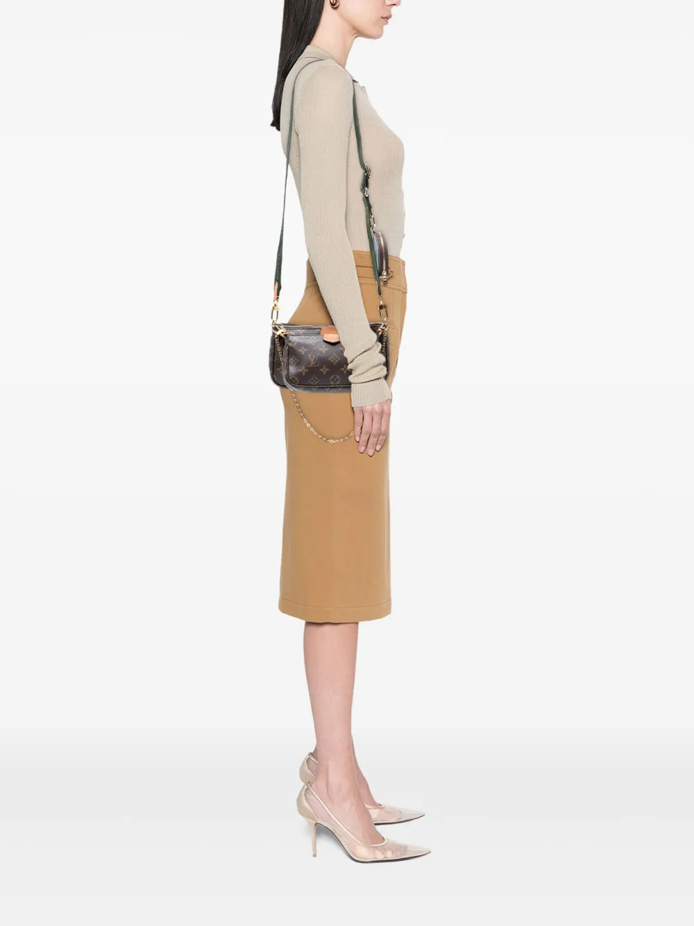 Pre-owned Louis Vuitton 2021 Monogram Multi Pochette Accessoires Satchel In Brown