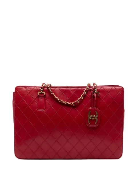 CHANEL Pre-Owned 1986-1988 CC Quilted Lambskin Chain tote bag