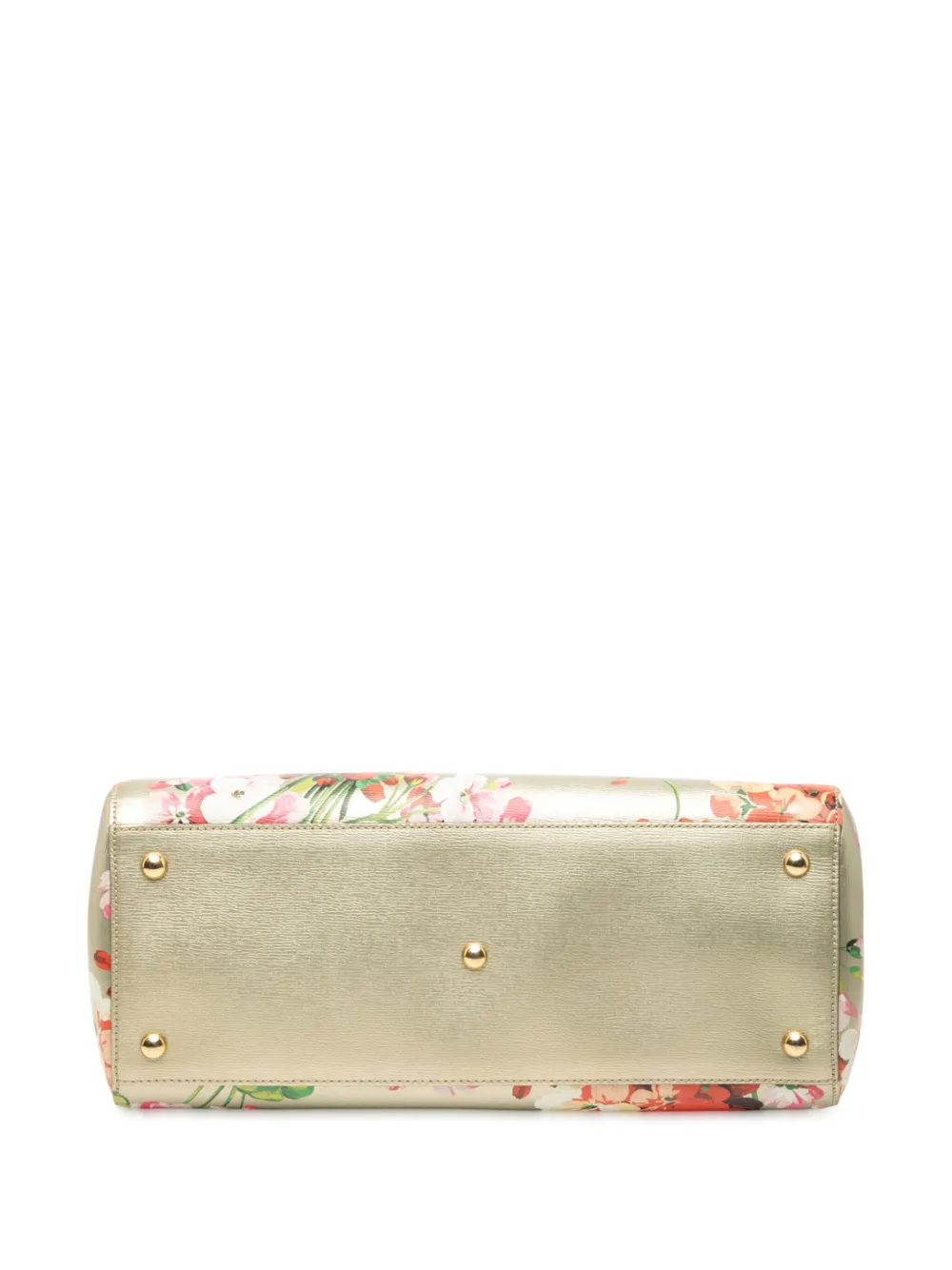 GUCCI Pre-owned 2000-2015 Medium Calfskin Blooms Bamboo Shopper Satchel In Gray