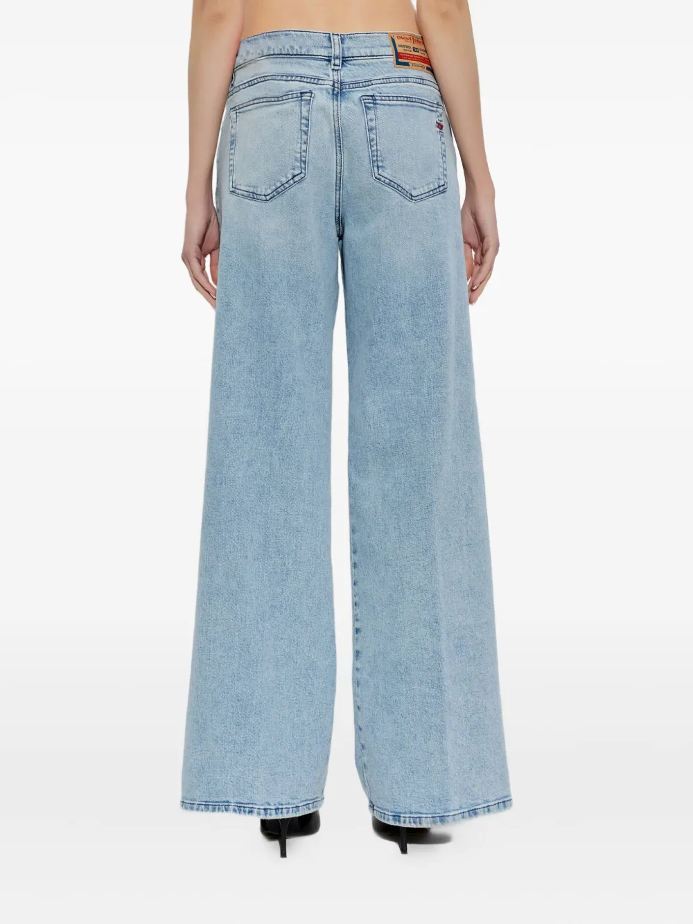 Diesel Wide-leg Trousers Belt Loops In Blue