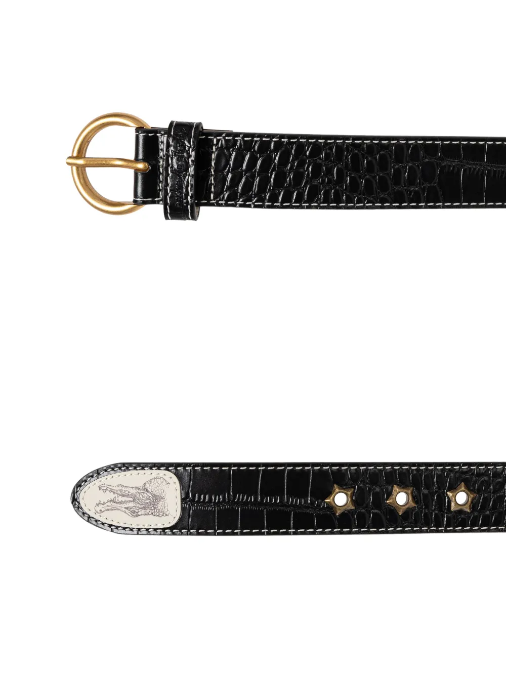 Duke & Dexter Ellis Croc-effect Belt In Black