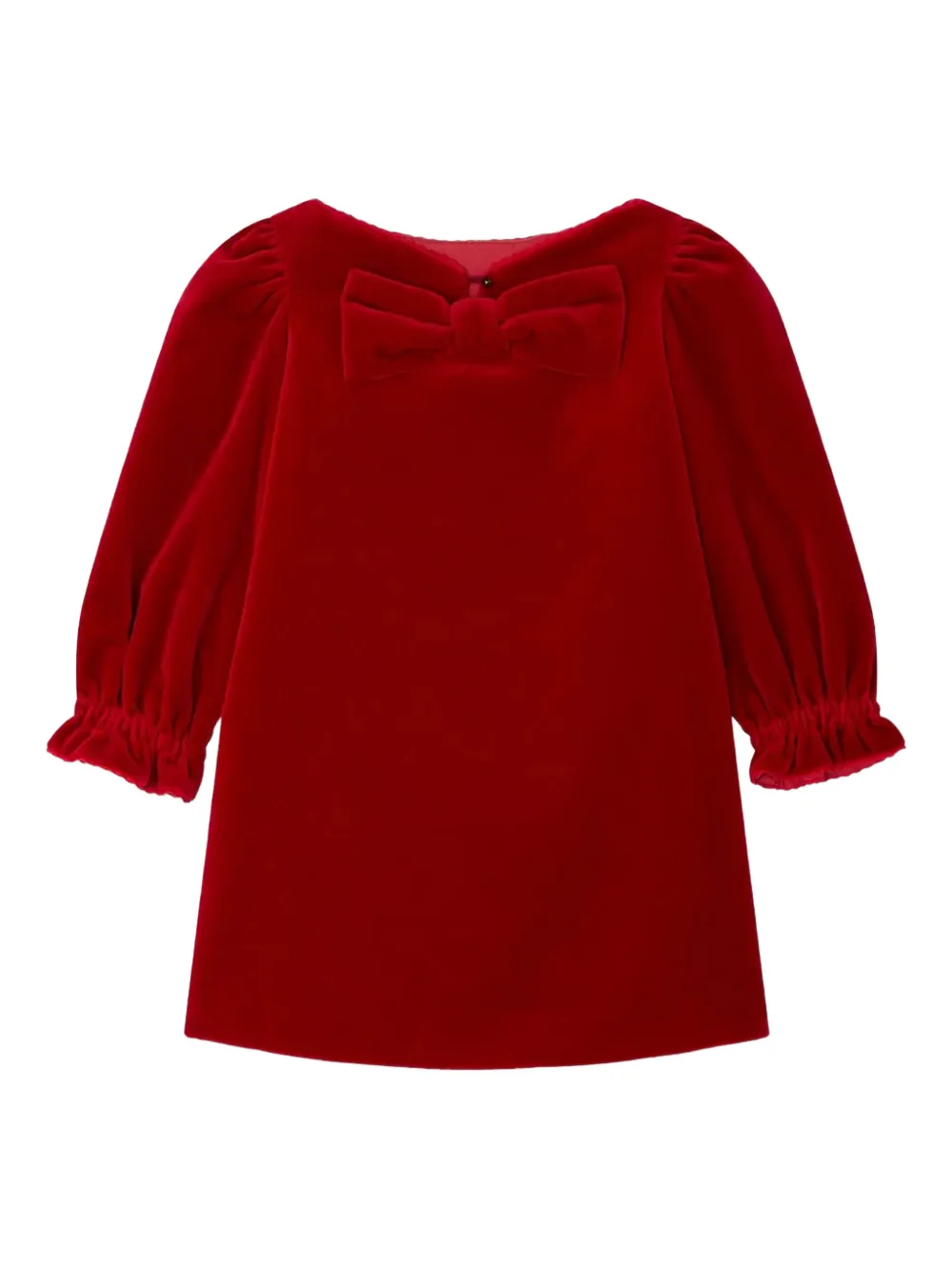 Bonpoint bow ruffled dress Rood