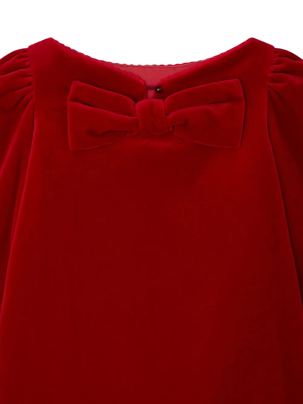 Bonpoint bow ruffled dress Rood
