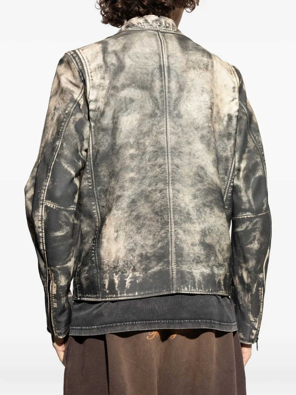 Diesel L-Tad leren jack Zwart