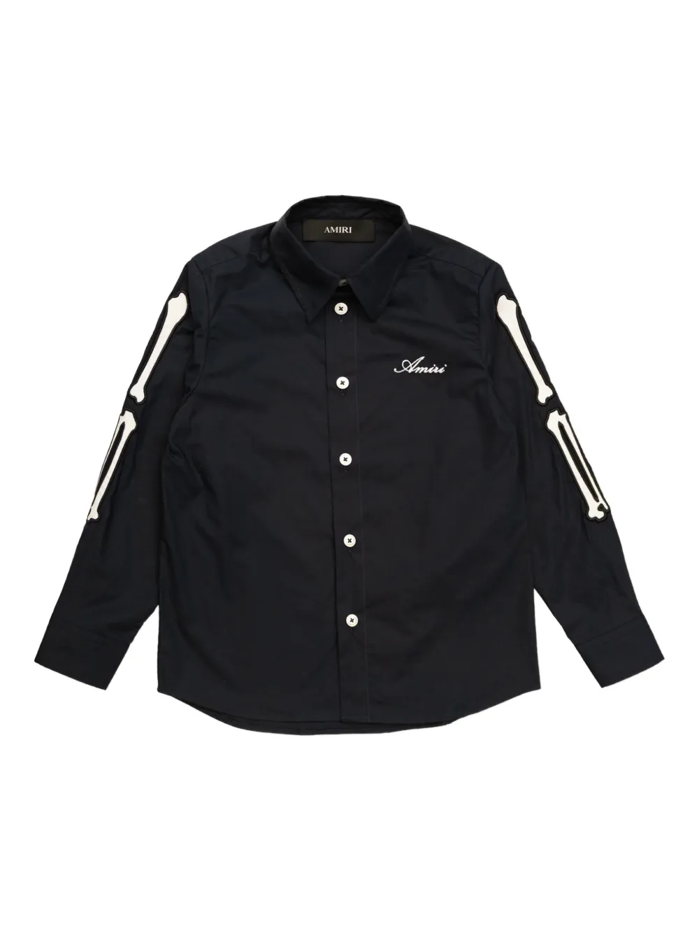 AMIRI KIDS bone appliqué shirt - ブラック AMIRI KIDS bone appliqué shirt - ブラック